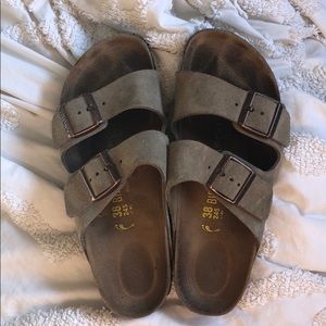Two-strap Taupe Birkenstock Sandals